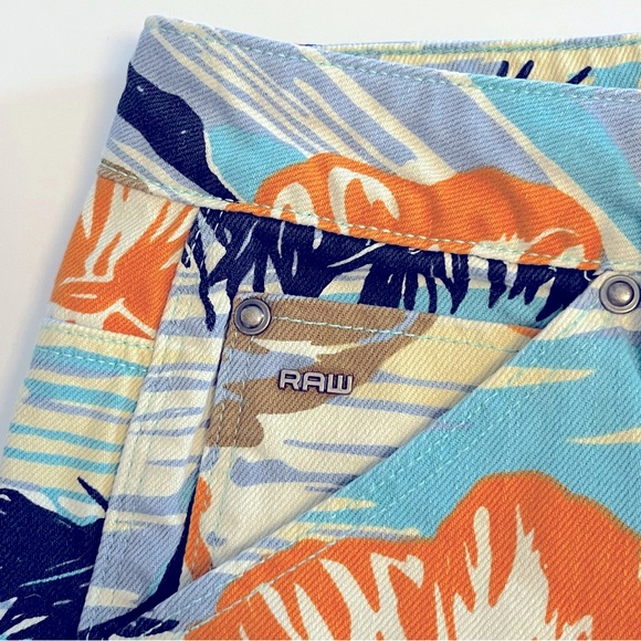 G Star Raw Elwood 5622 3D Mid Boyfriend Hawaii Aloha Print Jeans Pharrell 33x28 - Picture 7 of 16